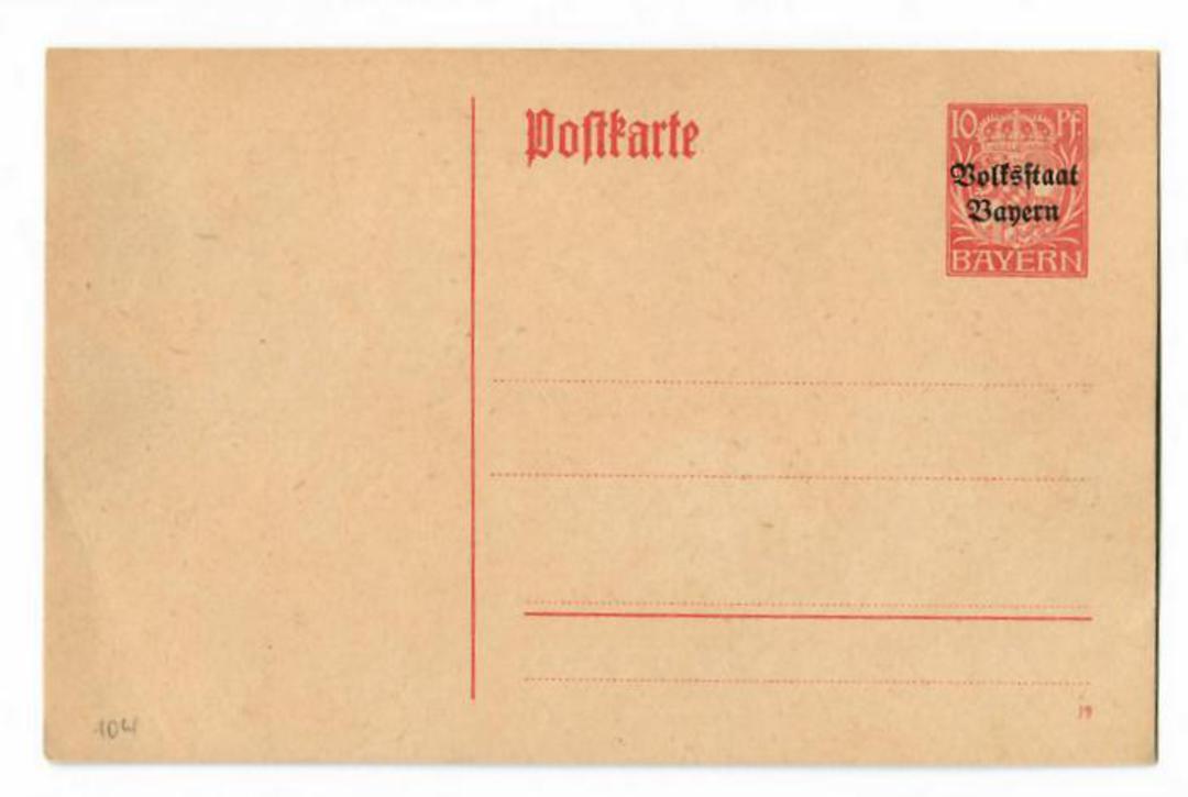 BAVARIA 1919 Postcard 10pf Red in fine mint condition. From the collection of H Pies-Lintz. - 30998 - PostalHist image 0