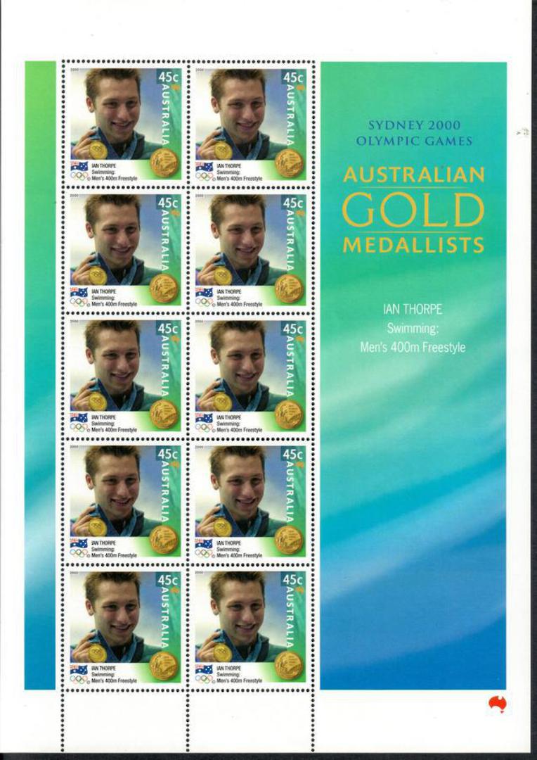 AUSTRALIA  2000 Gold Medalists. Diamond Thorpe Equestrian O'Neill Fairweather King Swimming Relay 00m Swimming Relay 200m. 8 she image 3