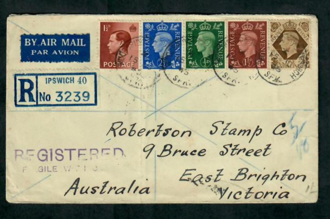 GREAT BRITAIN 1950 Registered Airmail Letter to Australia. - 31774 - PostalHist image 0