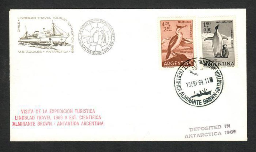 ARGENTINA 1969 Cover. Visita de la Expedicion Turistica. Lindblad Travel 1969 a est. Cientifica. Almirante Brown- Antartida Arge image 0
