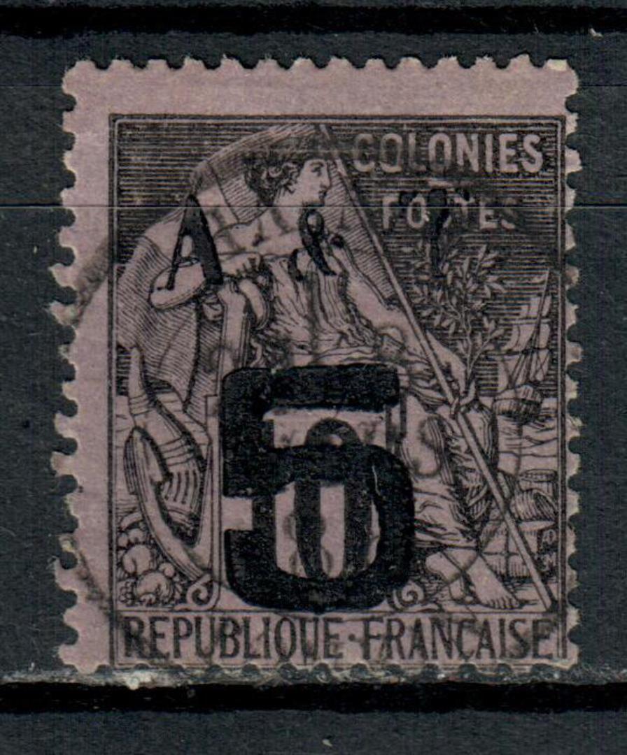 ANNAM and TONGKING 1888 Surcharge 5 on 10c Black on lilac. The first issue. - 74544 - VFU image 0