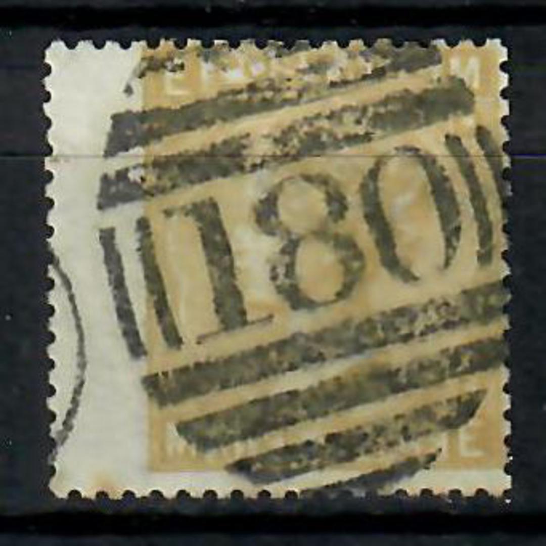 GREAT BRITAIN 1865 Definitive 9d Straw. Large wing margin. The postmark Oval 180 completely dominates. - 70583 - FU image 0