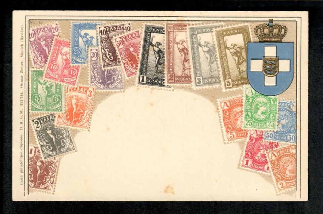 GREECE Coloured postcard featuring the stamps of Greece. - 42117 - Postcard image 0