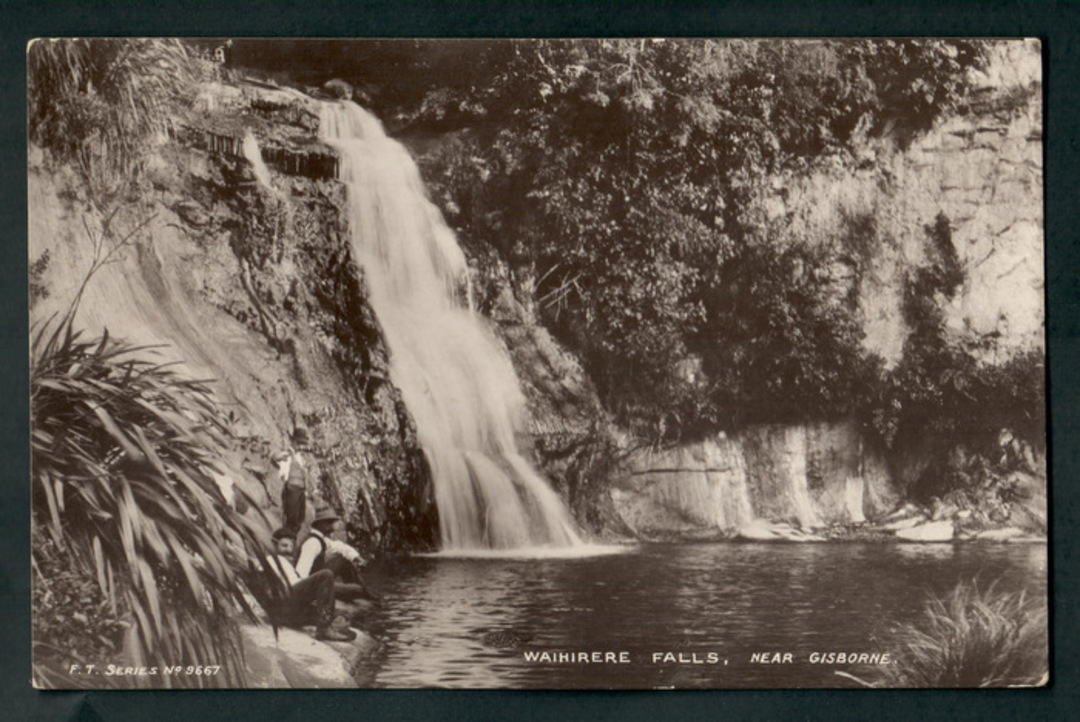 Real Photograph of Waihirere Falls near Gisborne. - 48203 - Postcard image 0