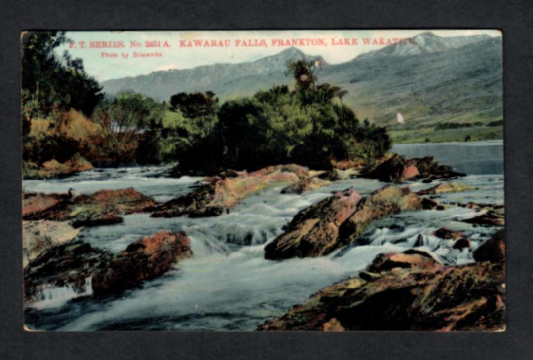 Coloured Postcard of Kawarau Falls Frankton Lake Wakatipu. - 249423 - Postcard image 0