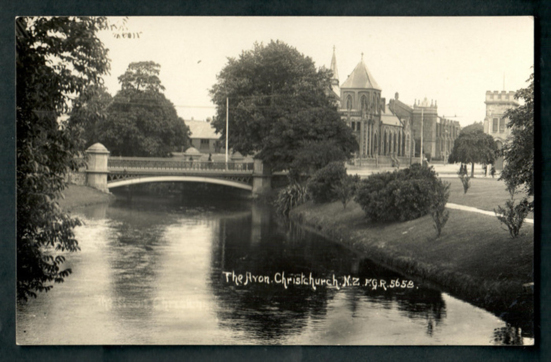 Real Photograph by Radcliffe of The Avon Christchurch. - 48329 - Postcard image 0