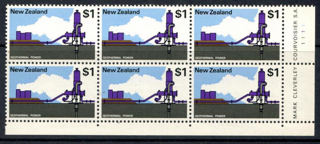 NEW ZEALAND 1970 Pictorial $1 Geothermal Power. Plate Block 1111. - 15081 - UHM image 0