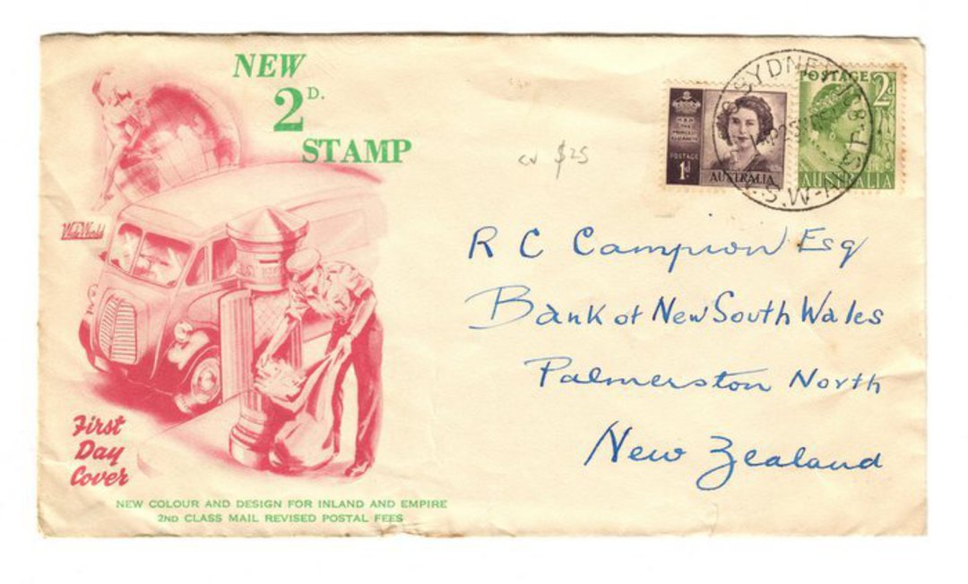 AUSTRALIA 1950 Geo 6th Definitive 2d Green on illustrated first day cover. - 37500 - FDC image 0