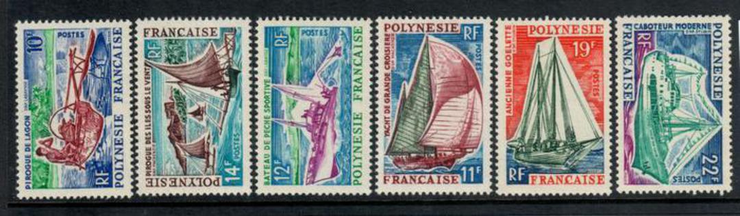 FRENCH POLYNESIA 1966 Polynesian Boats. Set of 6. Very lightly hinged. - 50644 - LHM image 0