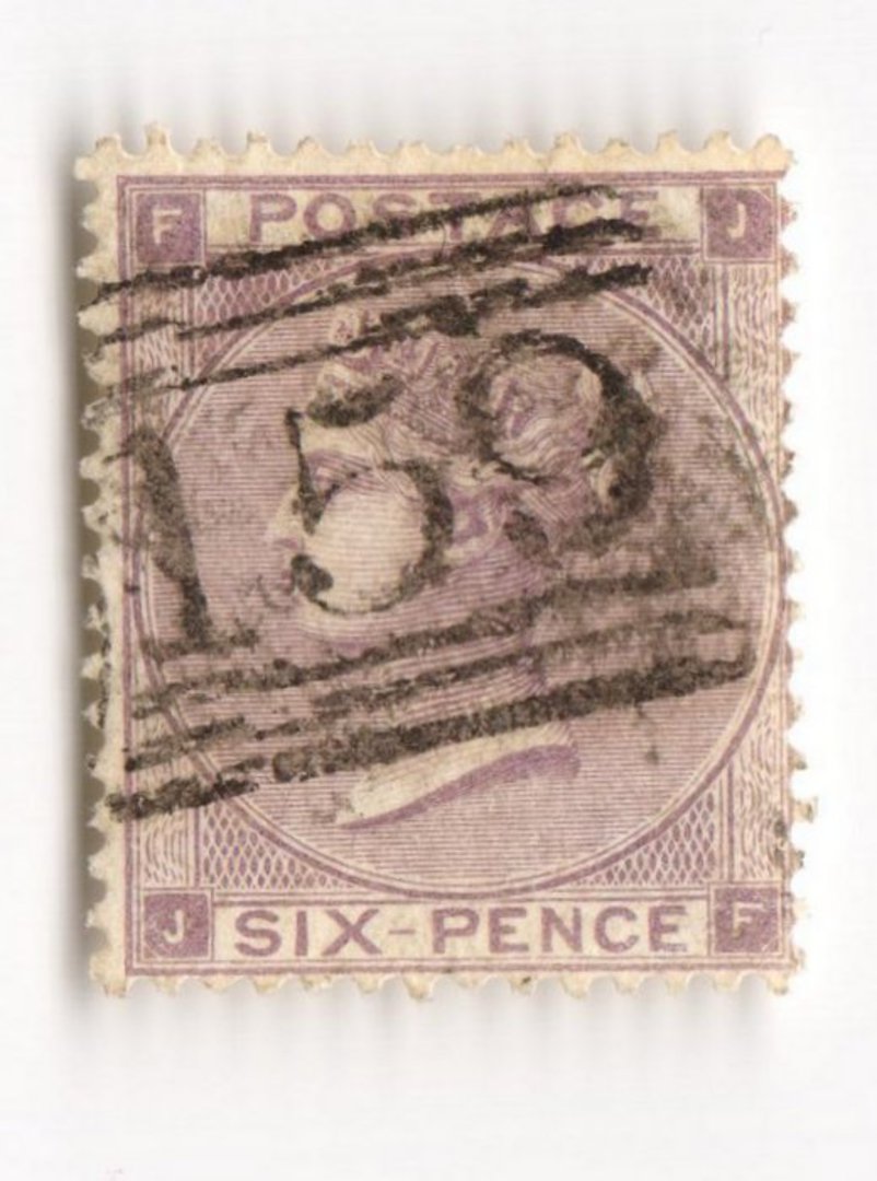 GREAT BRITAIN 1862 6d Lilac with hairlines in corners (as illustrated in SG).Letters FJJF.Sound used Good perfs.Centred slightly image 0