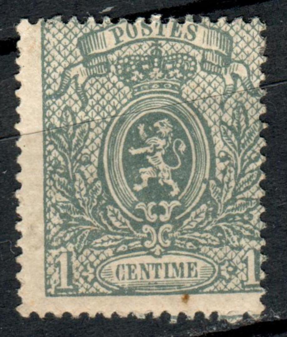 BELGIUM 1866 Definitive 1c Grey. Perf 15. Hinge remains. - 7351 - Mint image 0