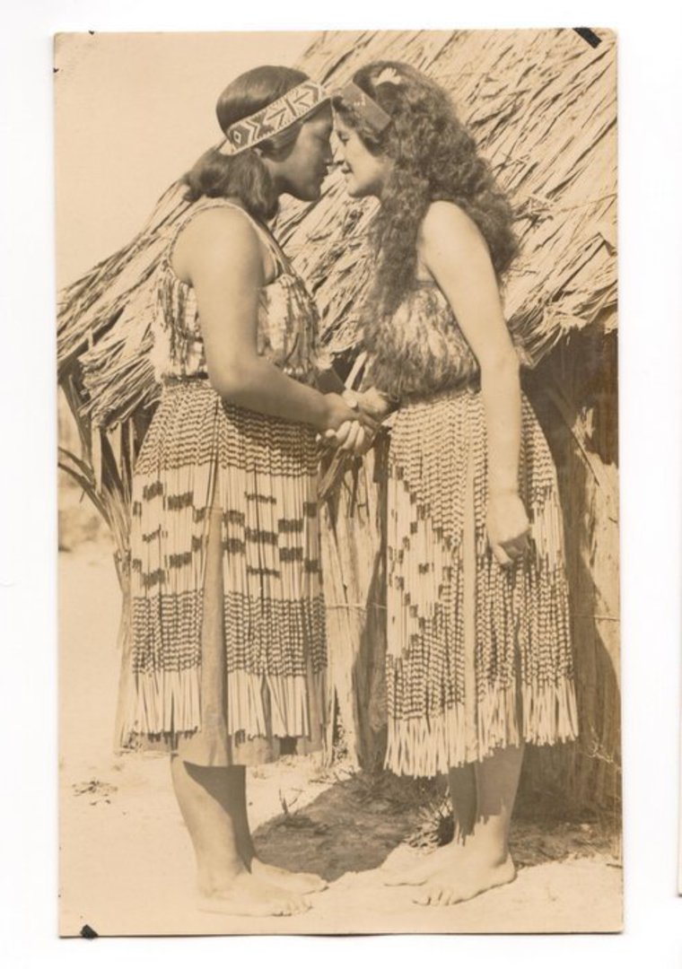 Real Photograph of Hongi Maori Salutation. - 69667 - Postcard image 0