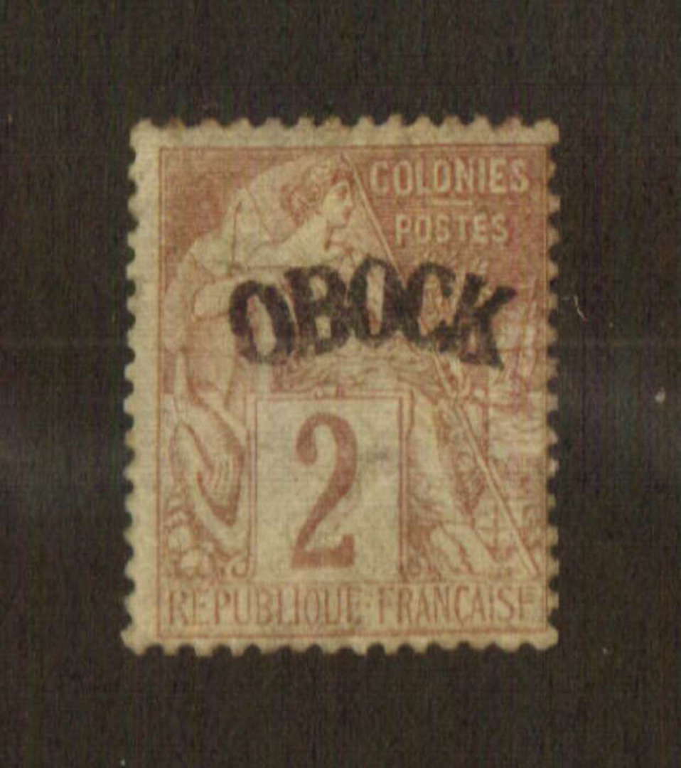 OBOCK 1892 Definitive 2c Brown on buff. The first surcharge. - 74558 - Mint image 0