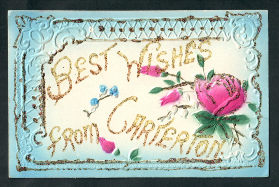 Glitter Postcard. Best Wishes from Carterton. - 247852 - Postcard image 0