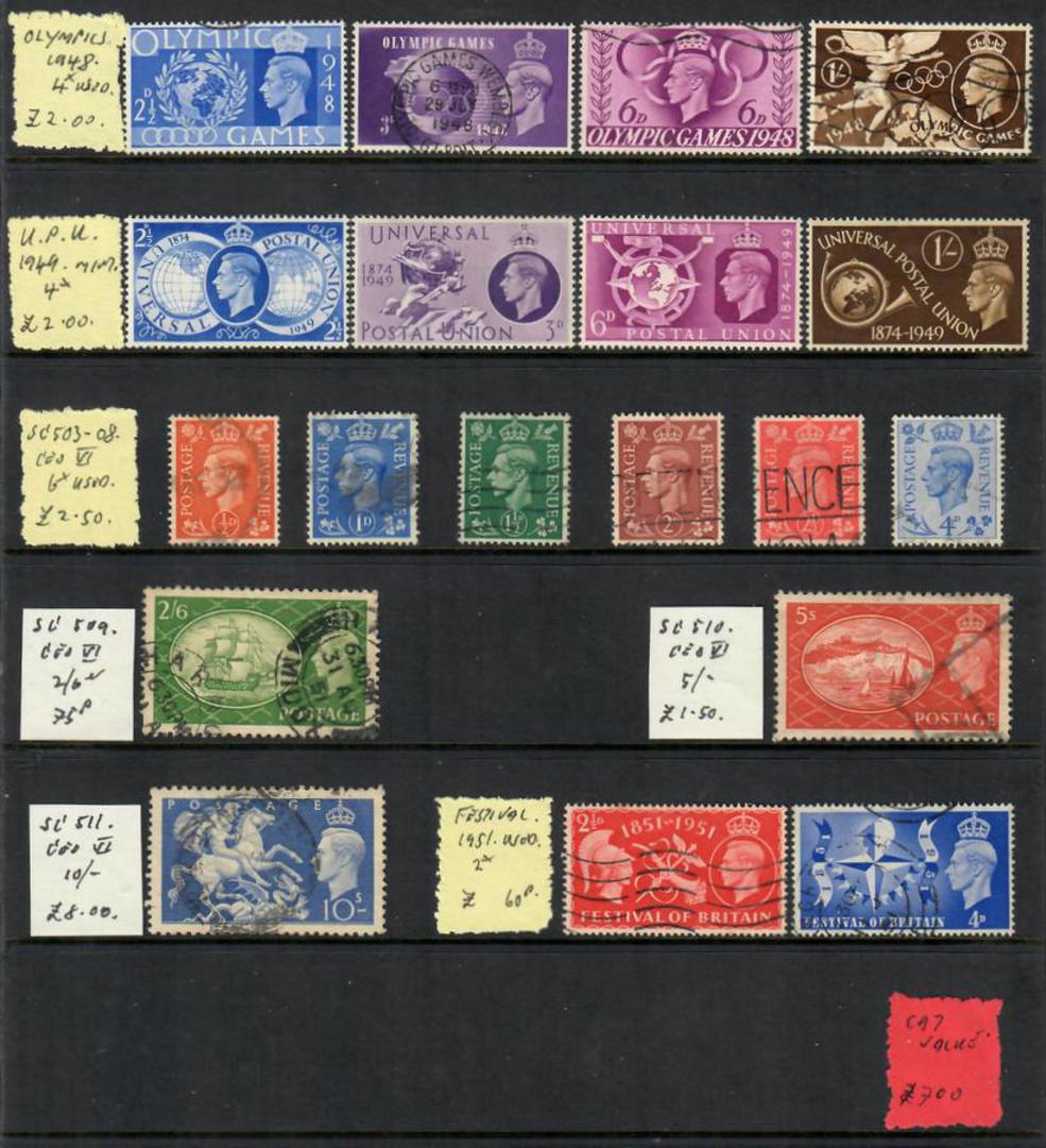 GREAT BRITAIN 1843-1951 Large selection of defs and commems. stc £700 but these items show double. SG48 £15. SG109/8 £65. SG147/ image 0