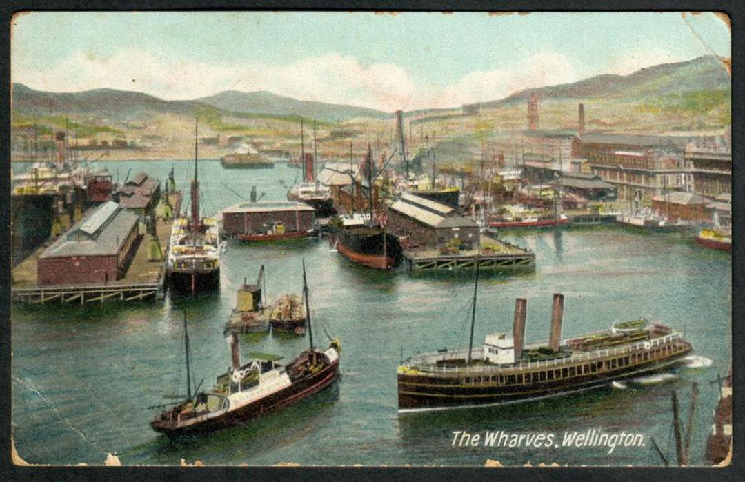 WELLINGTON Wharves. Coloured Real Photograph - 47427 - Postcard image 0