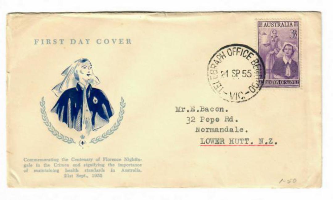 AUSTRALIA 1955 Nursing on two illustrated first day covers. - 32002 - PostalHist image 0