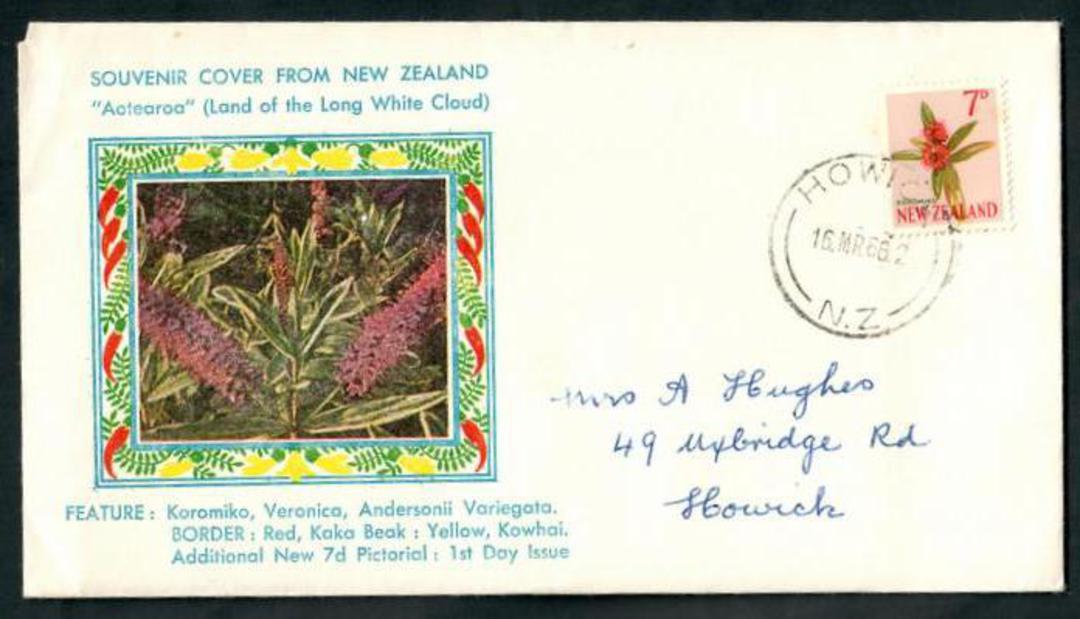 NEW ZEALAND 1960 Pictorial 7d issued 16/3/1966 on illustrated first day cover. - 37261 - FDC image 0