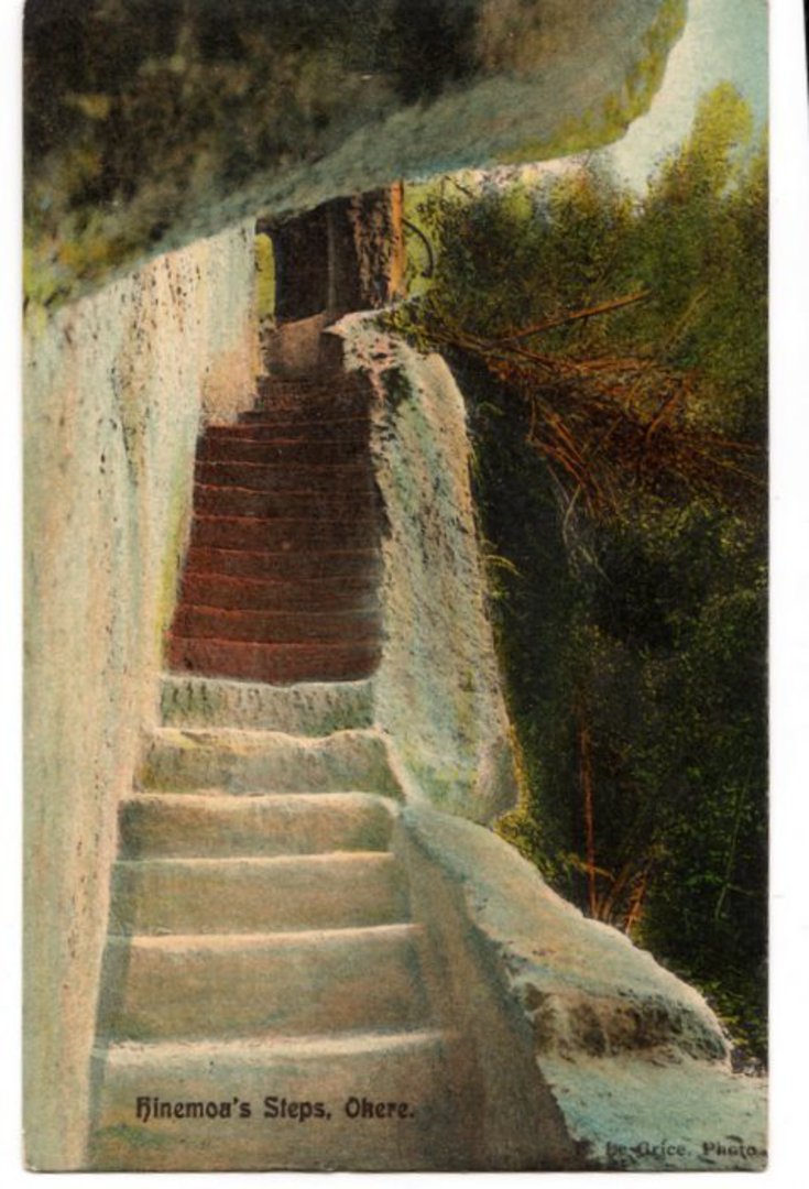 Coloured postcard of Hinemoa's Steps Okere. - 46014 - Postcard image 0