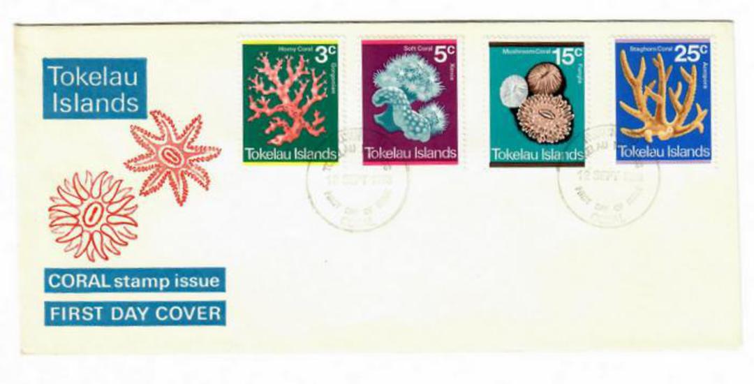 TOKELAU ISLANDS 1973 Coral. Set of 4 on first day cover. - 30502 - FDC image 0