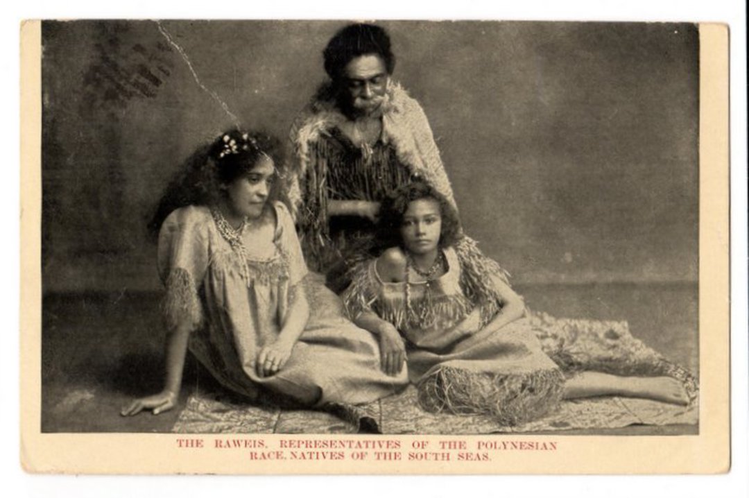 Postcard of the Raweis. USA advertising card a trio of Maoris presenting "From cannibalism to culture". Postmark BEAVER DAM. - 6 image 0