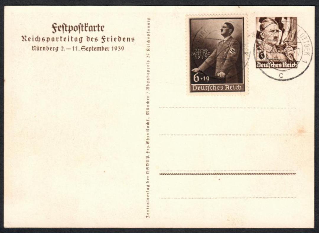 GERMANY 1939 Postcard of with two Hitler stamps. Postcard is dated 11/9/39. - 33620 - PostalHist image 0