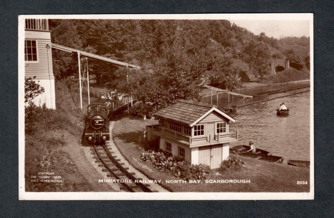 Real Photograph of Miniature Railway North Bay Scarborough. Posted from Scarborough 1949. - 40515 - Postcard image 0