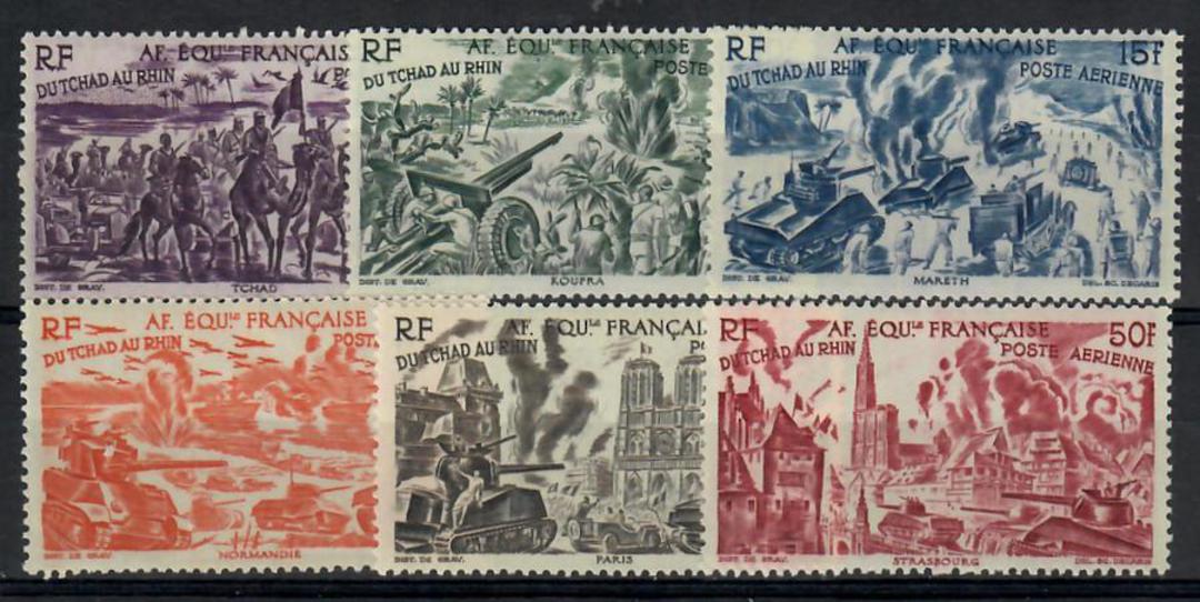 FRENCH EQUATORIAL AFRICA 1946 From Chad to the Rhine. Set of 6. - 23705 - LHM image 0