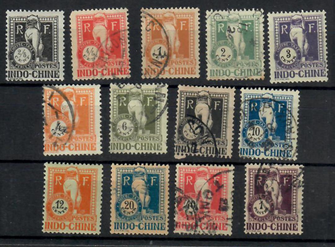INDO-CHINA 1922 Postage Due. Set of 13. SG D136 and D145 are mint. - 25304 - FU image 0