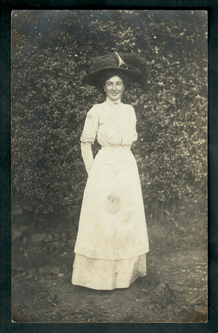 Real Photograph of Lady from Christchurch. - 48463 - Postcard image 0