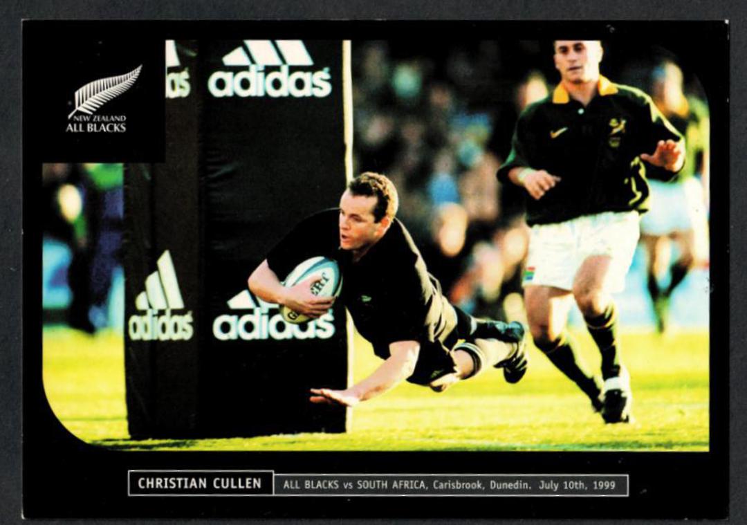 NEW ZEALAND 1999 Coloured postcard of Christian Cullen All Blacks v South Africa 10/7/99. - 444389 - Postcard image 0