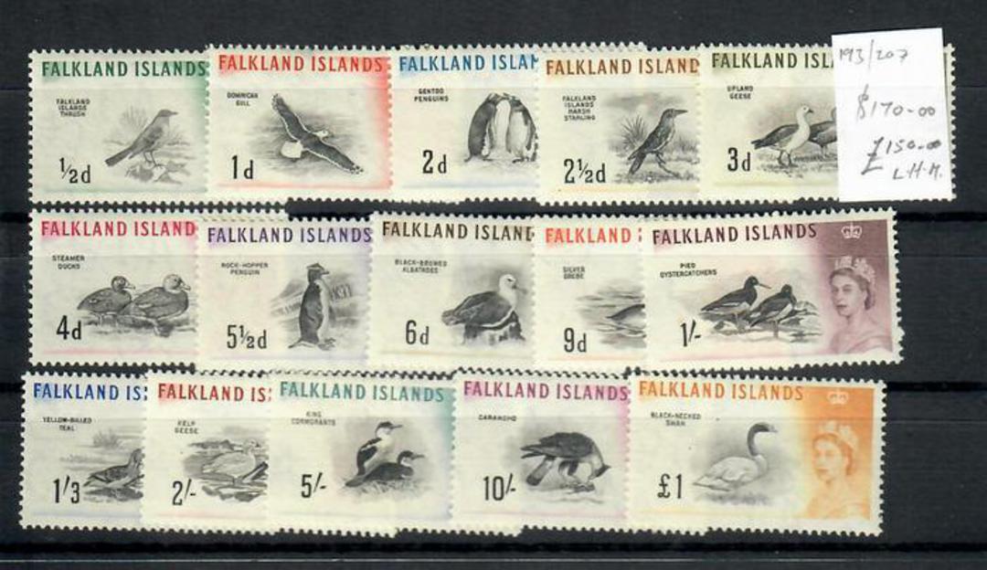 FALKLAND ISLANDS 1960 Elizabeth 2nd Definitives. Set of 15. - 21555 - LHM image 0