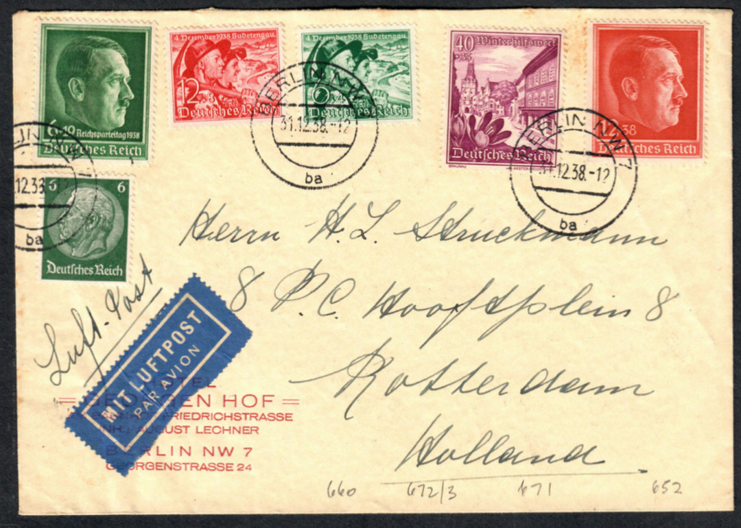 GERMANY 198 Airmail Letter to Holland. - 31365 - PostalHist image 0