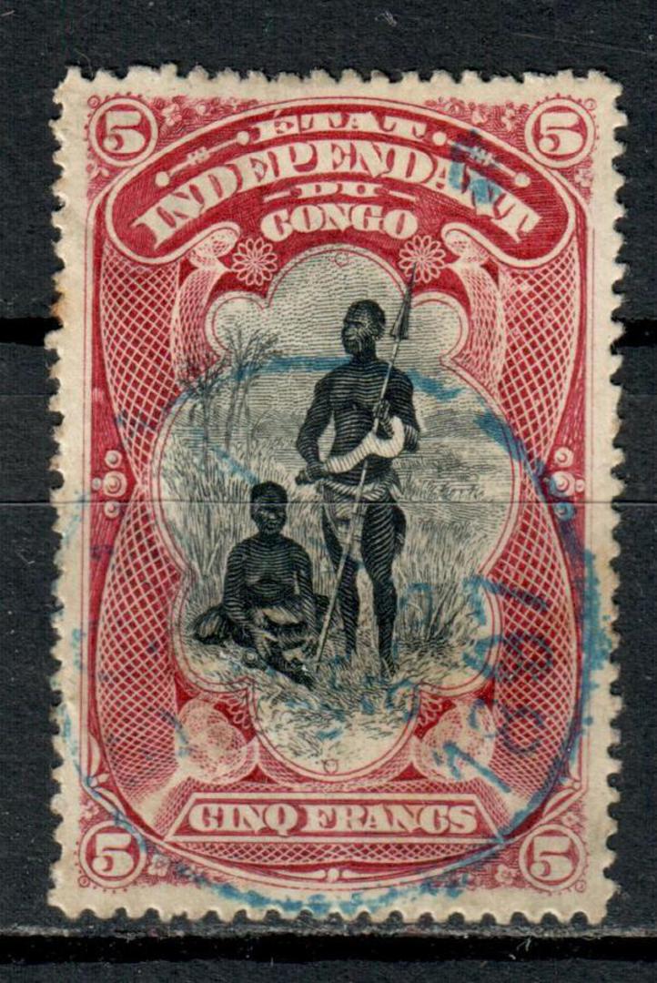 BELGIAN CONGO 1894 Definitive 5fr Black and Lake. - 7377 - FU image 0