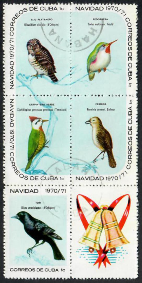 CUBA 1970 Christmas. Birds. Set of 8 in blocks of 4. - 24920 - FU image 1