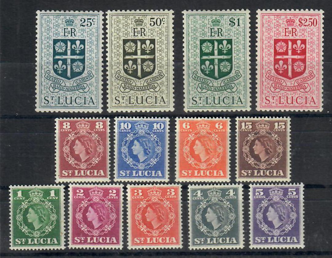 ST LUCIA 1953 Elizabeth 2nd Definitives. Set of 13. - 22497 - LHM image 0