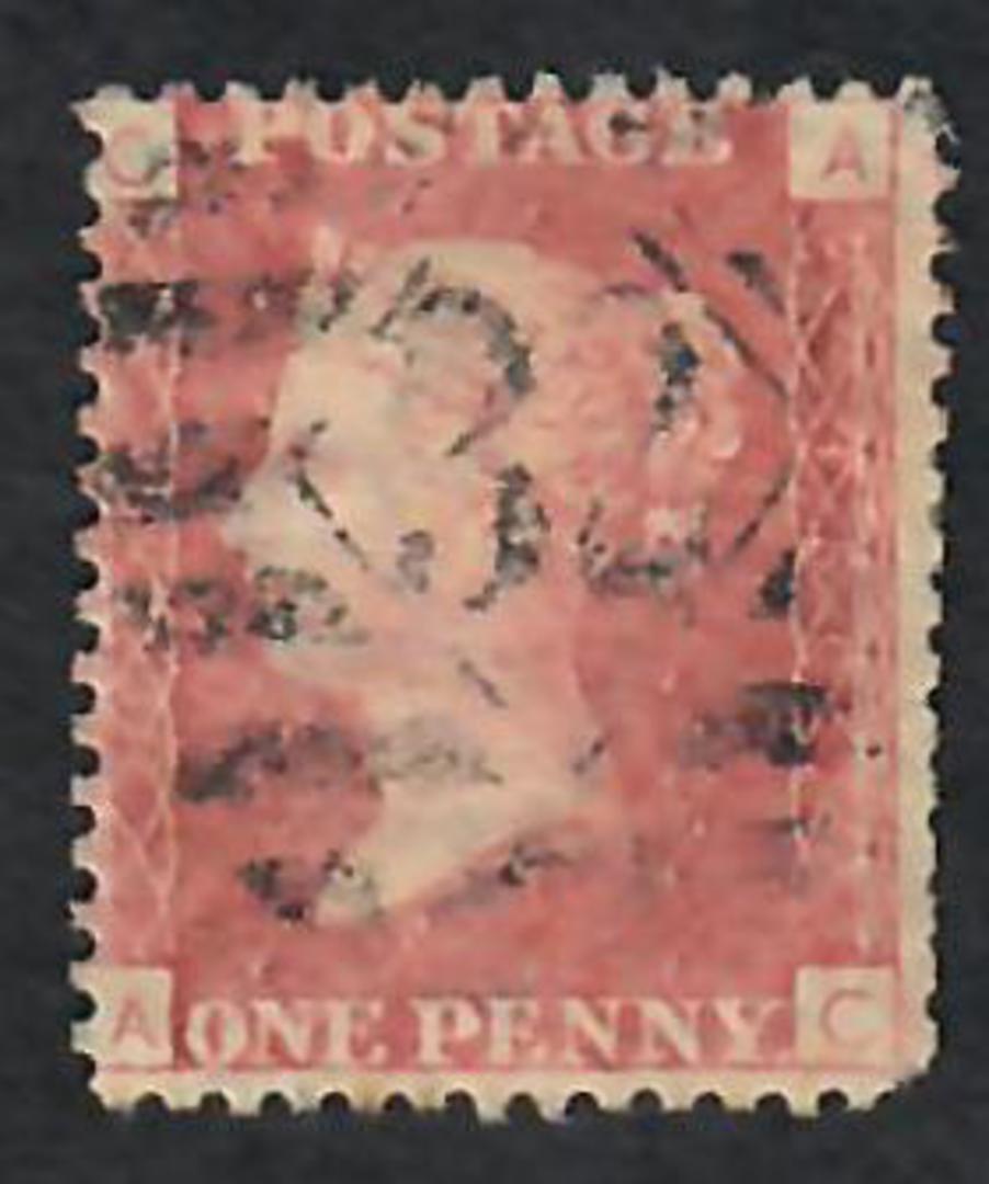 GREAT BRITAIN 1858 1d Red. Plate 150. Letters CAAC. Some dull perfs. - 70150 - Used image 0