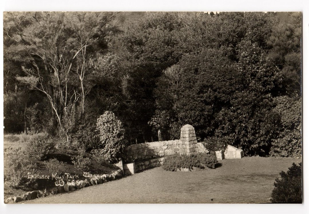 Real Photograph by Woolley of the Entrance to Mair Park Whangarei. - 44857 - image 0