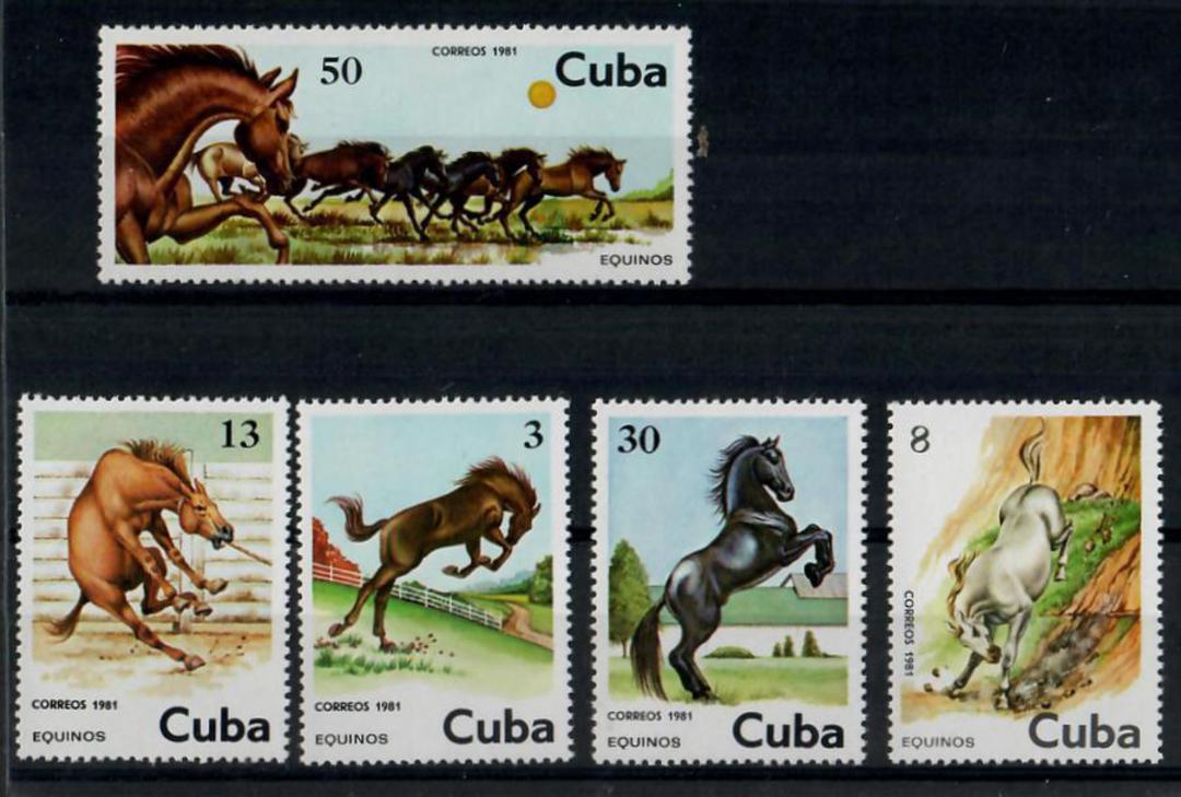 CUBA 1981 Horses. Set of 6. - 24914 - UHM image 0