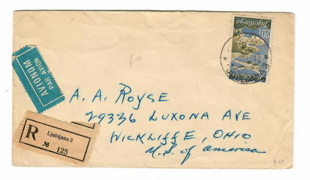 YUGOSLAVIA 1951 Registered cover to USA. - 30424 - PostalHist image 0
