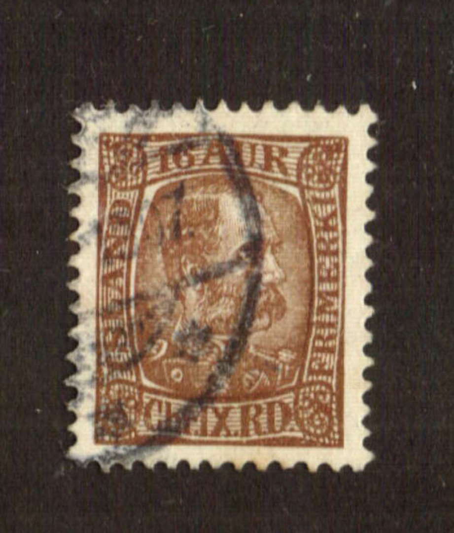 ICELAND 1902 16 Aurar reddish brown. Well centred with good perfs. - 71441 - VFU image 0