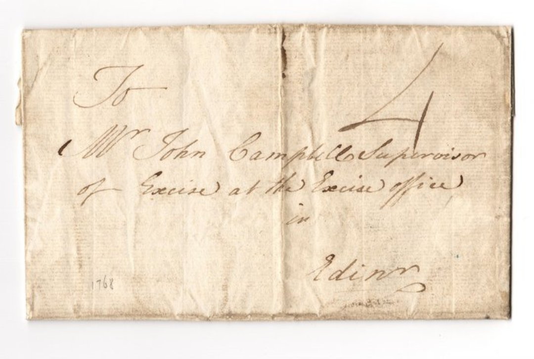 GREAT BRITAIN 1768 Entire to John Campbell Excise Office Edinburgh. - 30930 - PostalHist image 0