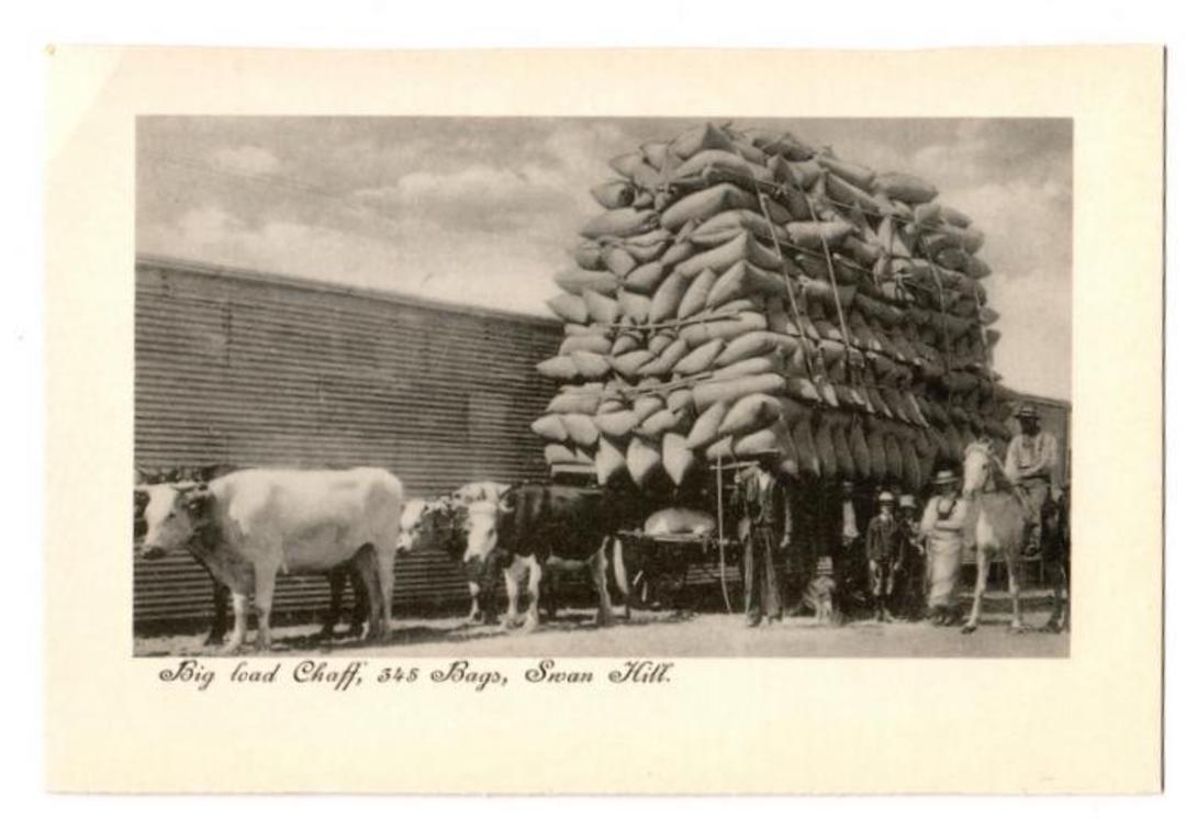 Modern reproduction of Real Photograph of Big Load of Chaff 545 Bags Swan Hill Victoria. - 43620 - Postcard image 0