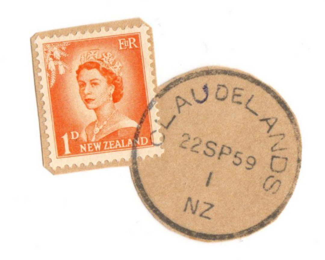NEW ZEALAND Postmark Hamilton CLAUDLANDS 22/9/59 Relief cancel on piece. - 79098 - Postmark image 0