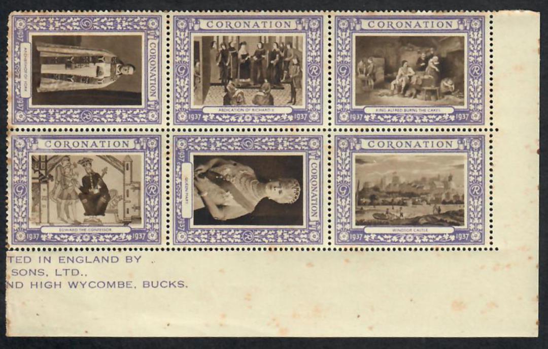 GREAT BRITAIN 1937 Coronation. 9 Labels. Tired. - 22067 - Mint image 0