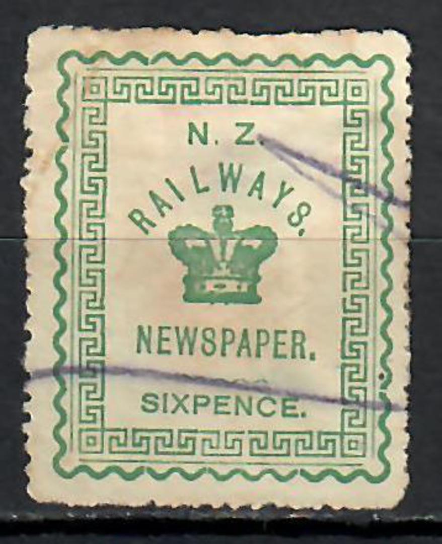 NEW ZEALAND 1890 Railway Newspapers 6d Green. - 39161 - FU image 0