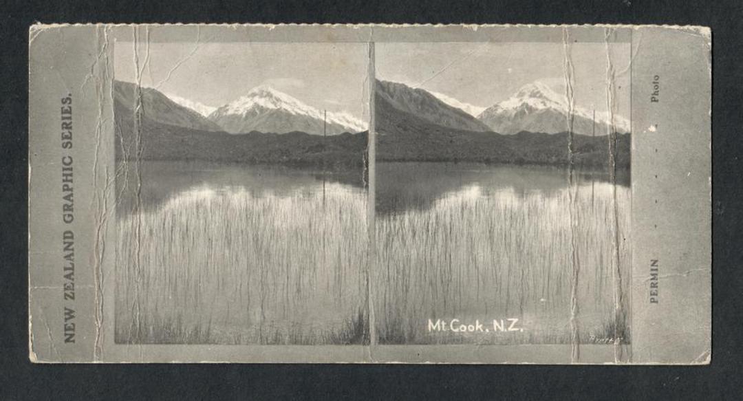 Stereo card New Zealand Graphic series of Mt Cook. - 140069 - Postcard image 0