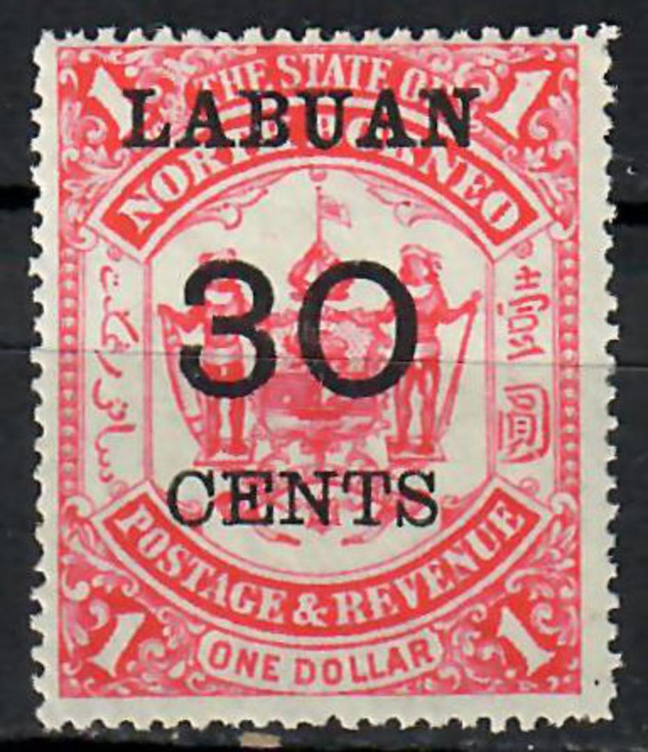 LABUAN 1895 Surcharge 30c on $1 Scarlet. - 70898 - UHM image 0