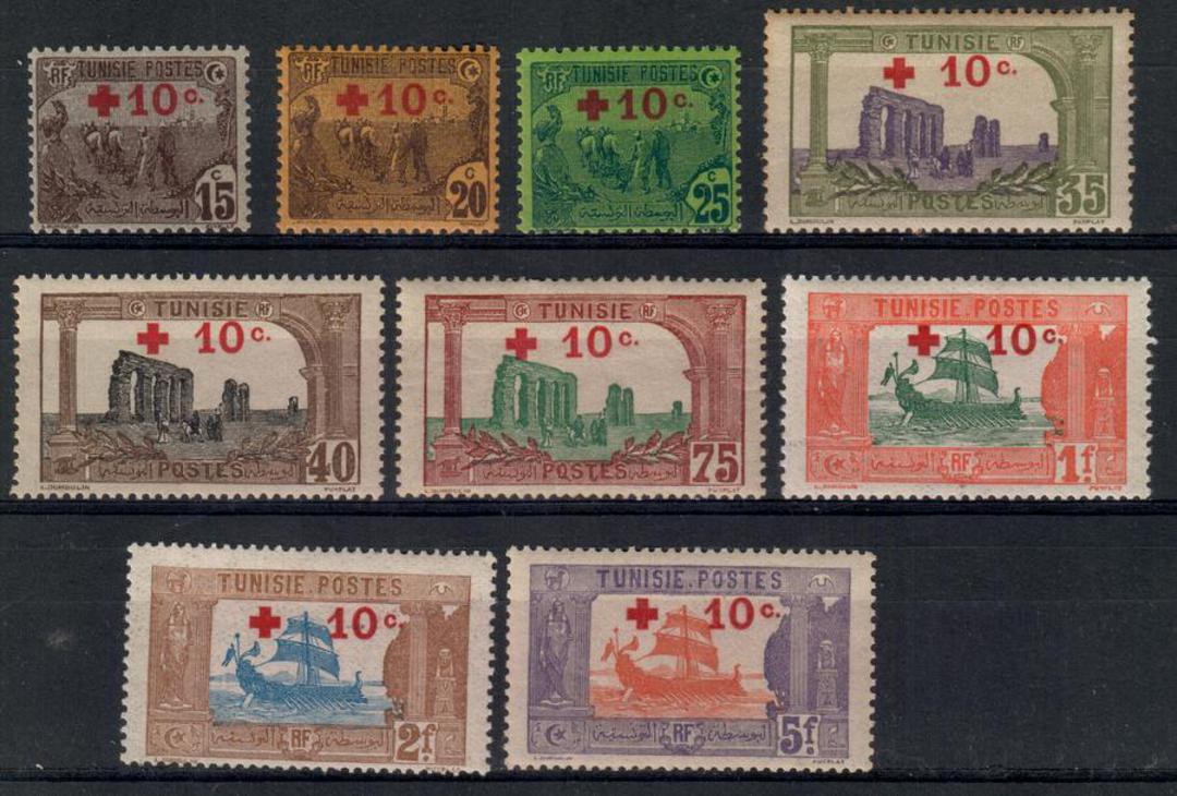 TUNISIA 1916 Prisoner of War Fund. Set of 9. Fresh and clean with good colours. A small gum blemish on 25c otherwise faultless. image 0