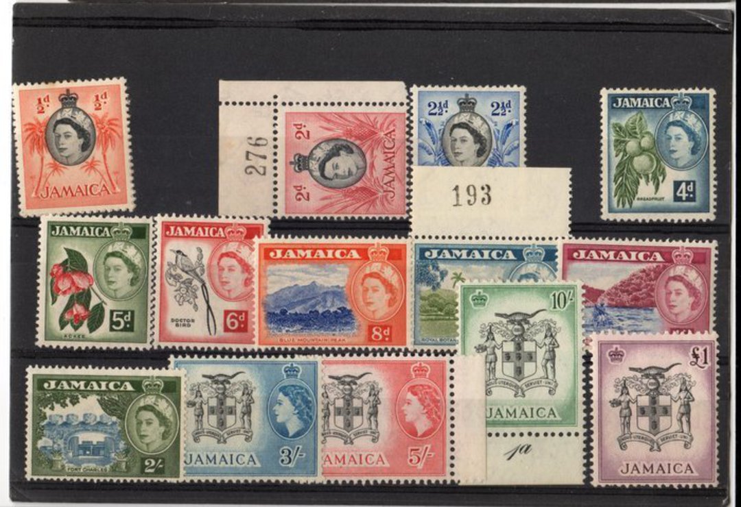 JAMAICA 1956 Elizabeth 2nd Definitives. Set of 16. - 22523 - Mint image 0